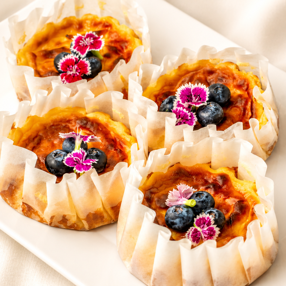 Baked Citrus Cheese Cake - Gebackener Kaesekuchen, set of 4