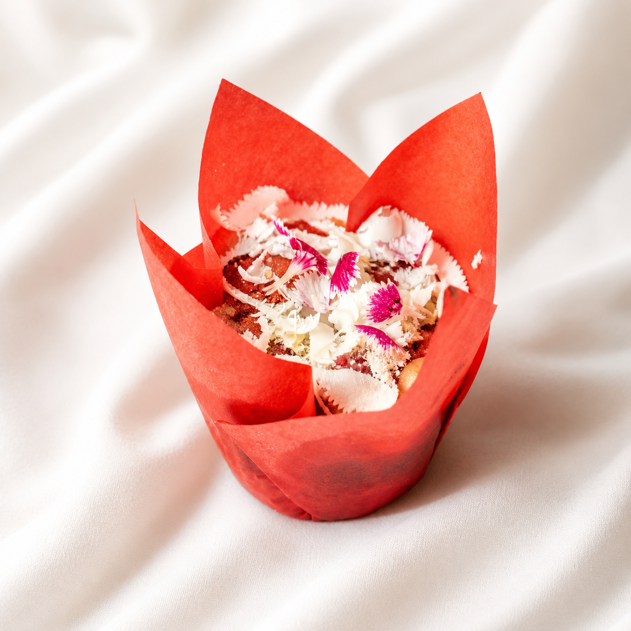 Red Velvet Crème Cheese Raspberry Muffin (4 pc)